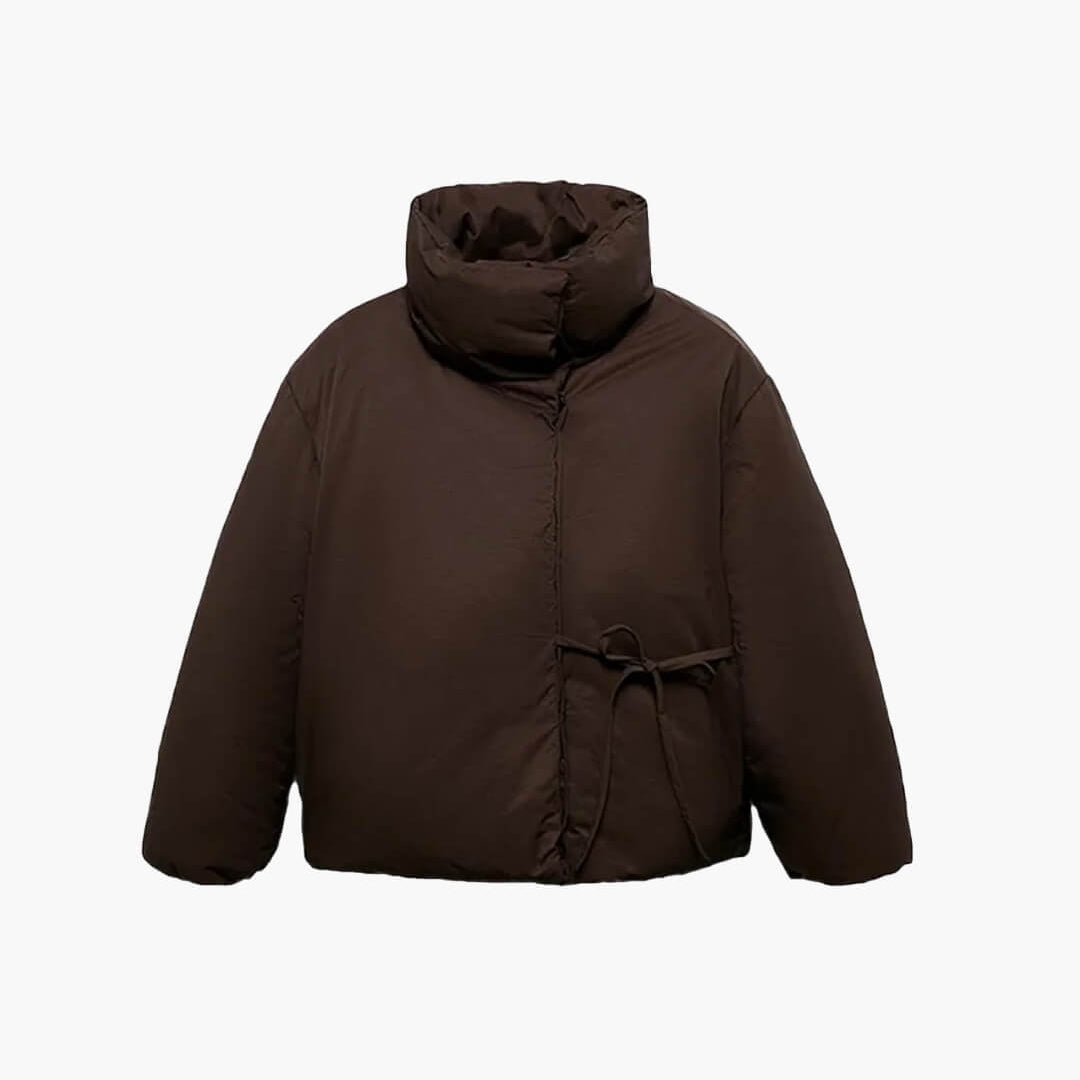 Veste matelassée Suzy à col montant et nœud
