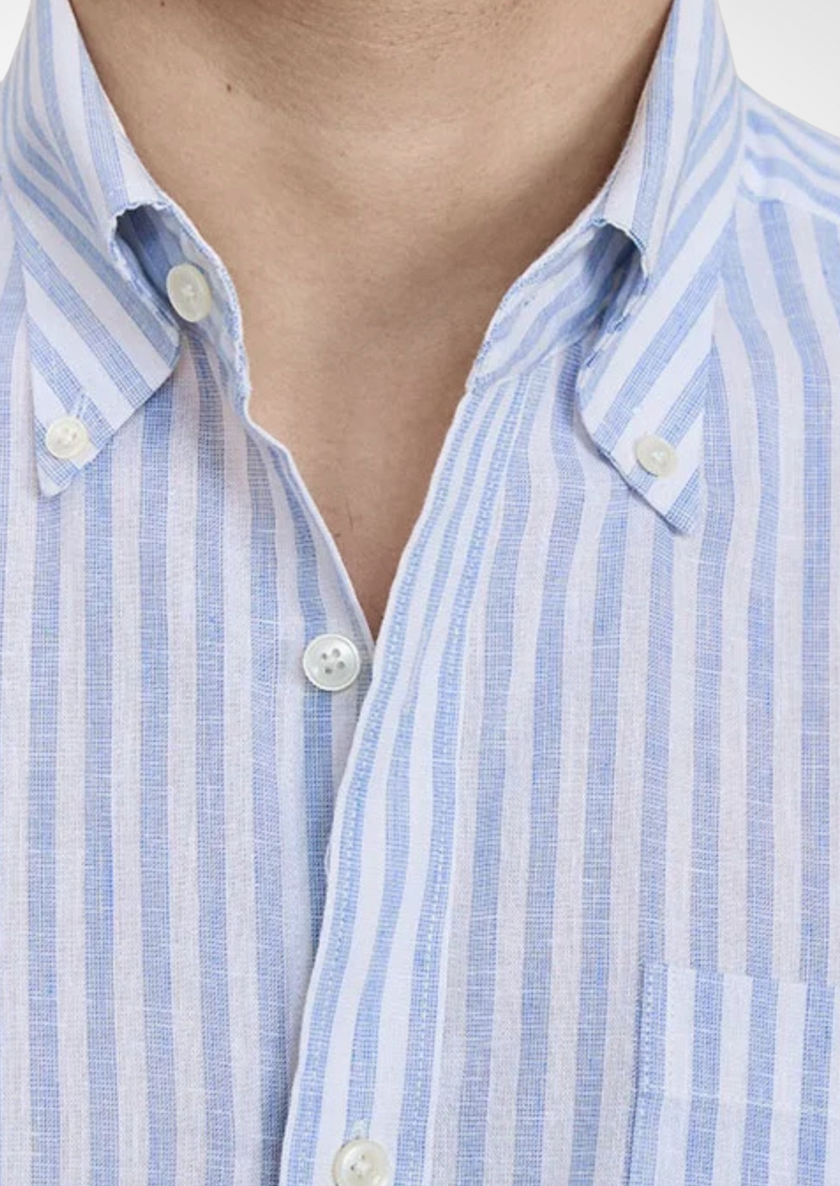 Chemise côtière rayée Portofino bleu clair