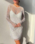 Robe 2 Pièces Scintillante, Perles et Strass