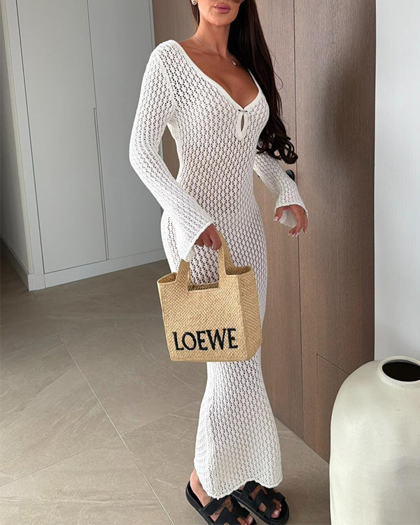 Robe Cache-Maillot Tricot Ajouré