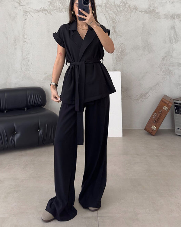 Ensemble Top à Bretelles Sans Manches et Pantalon