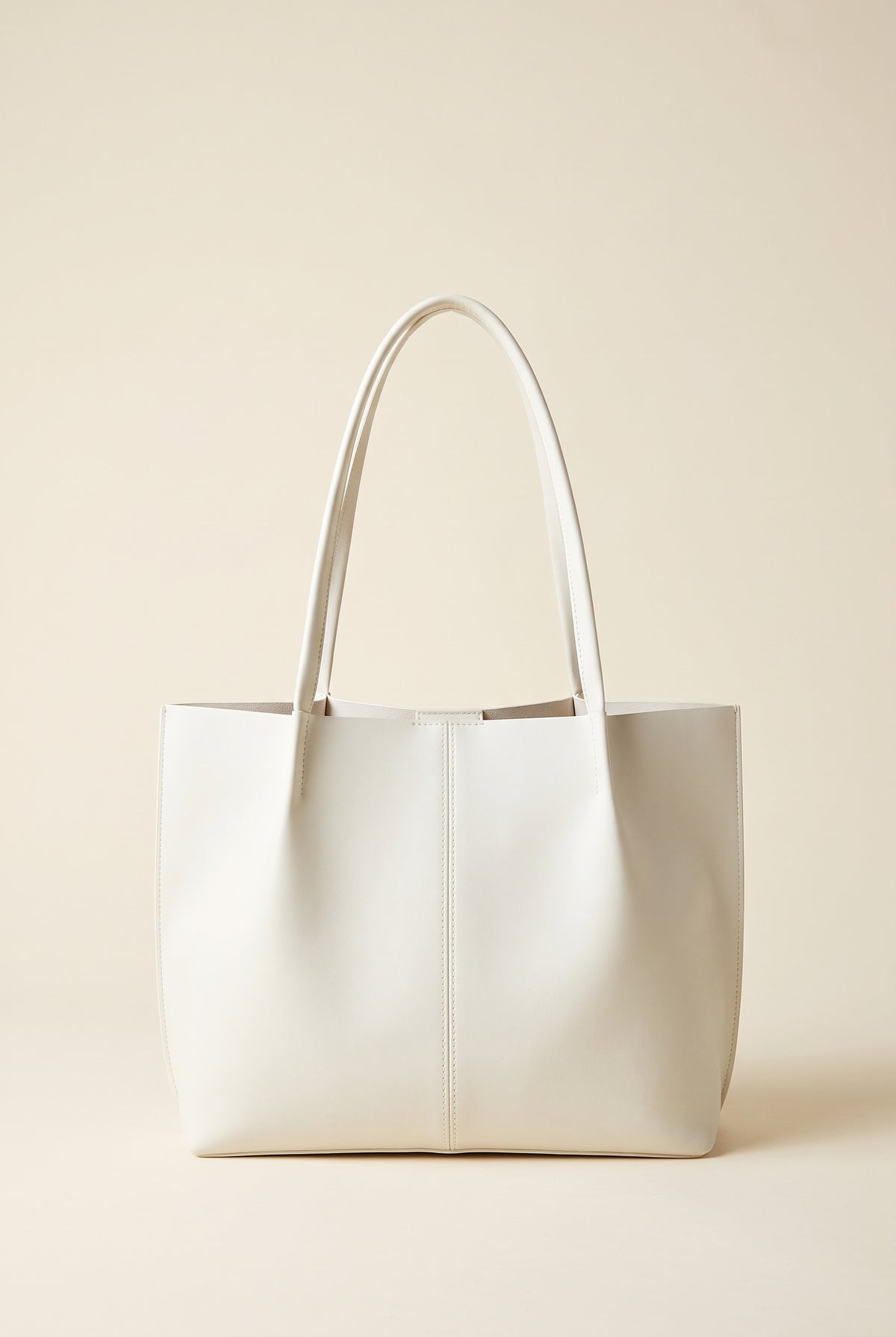 Calista Faux Leather Tote — White