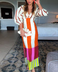 Robe Rayée Style Bohème Tendance