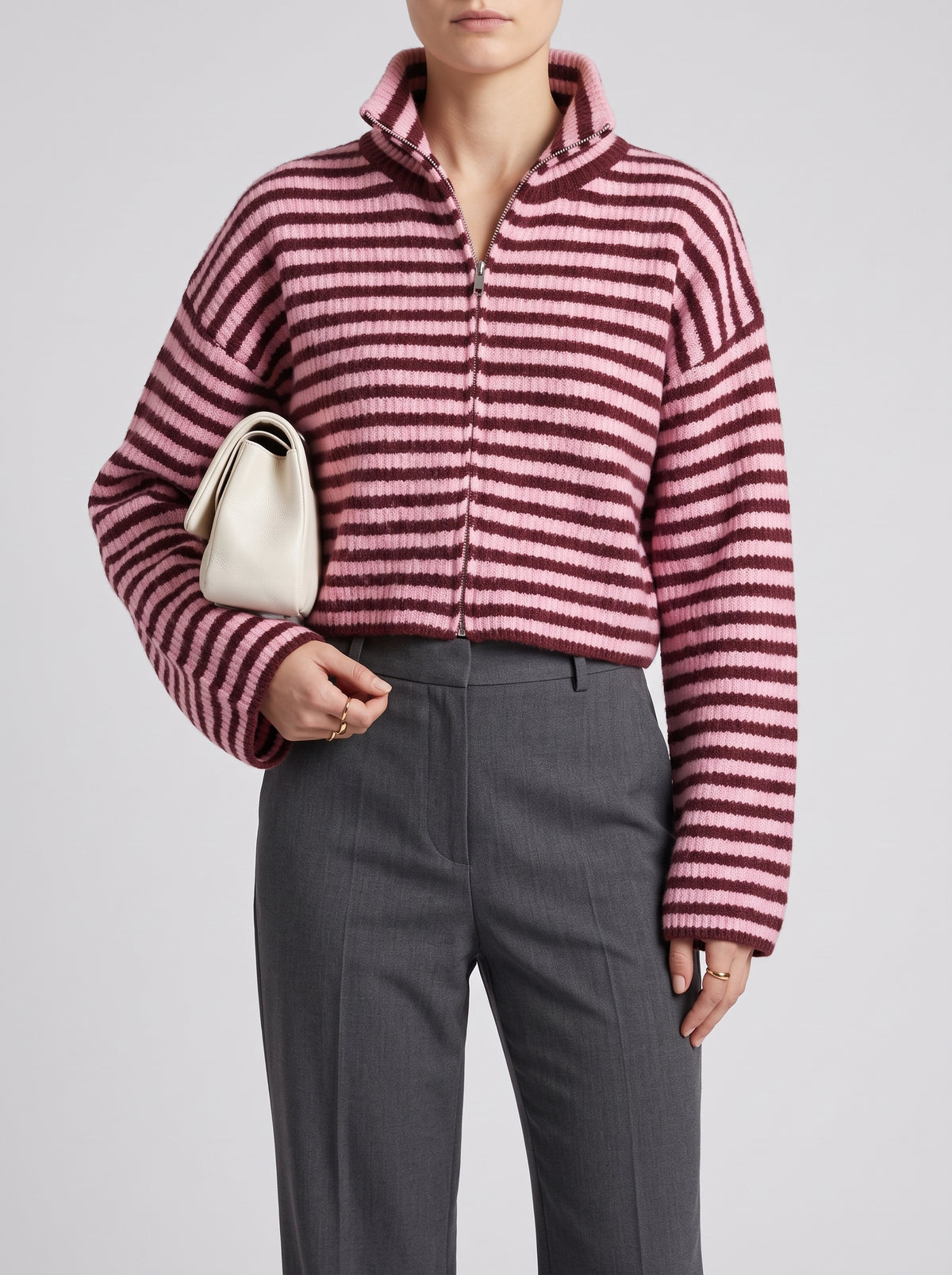 Simona Zip Knit Jumper - Red