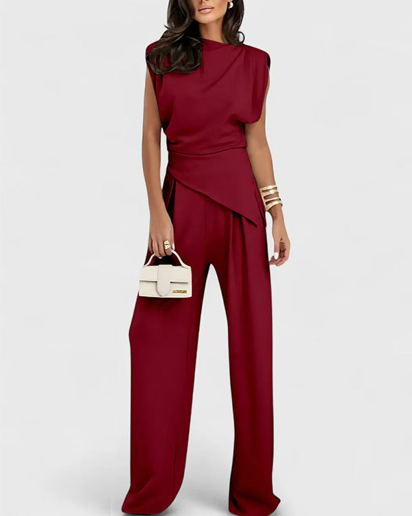 Ensemble Top Asymétrique et Pantalon Large