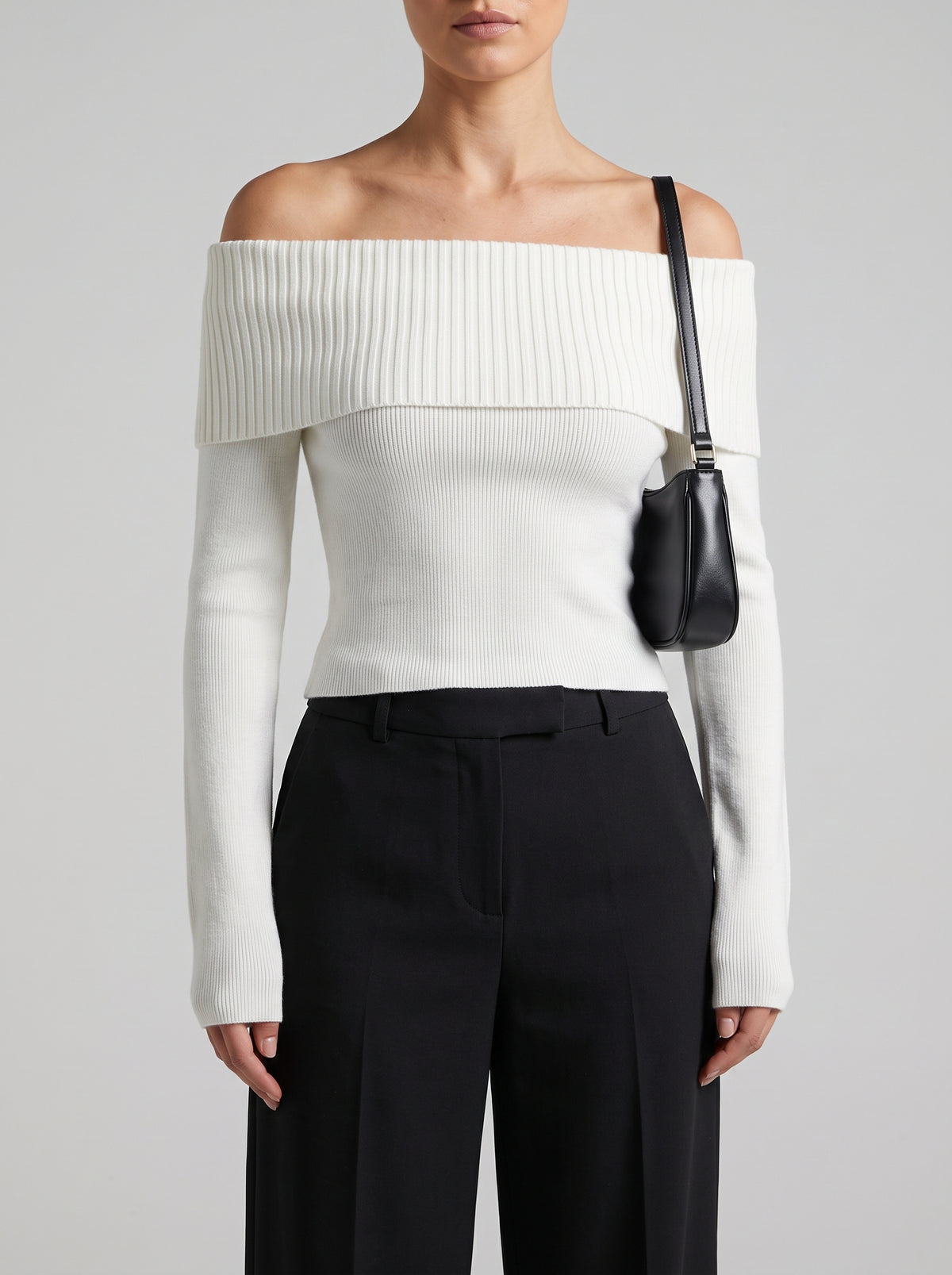 Nora Off-The-Shoulder Jumper - White