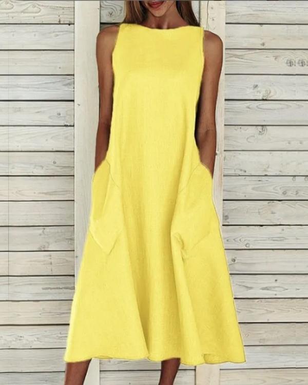 Robe en Coton Ligne A, Grande Poche
