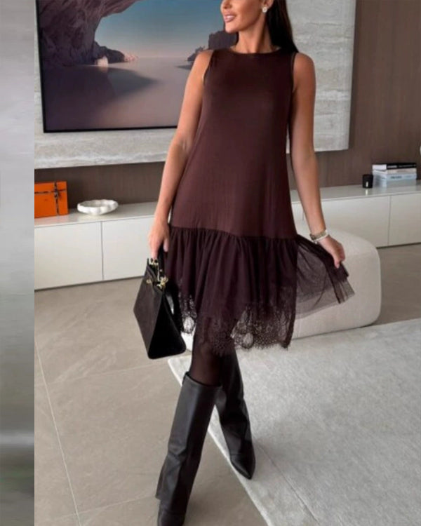 Maillard · Robe en Dentelle et Tulle Sans Manches