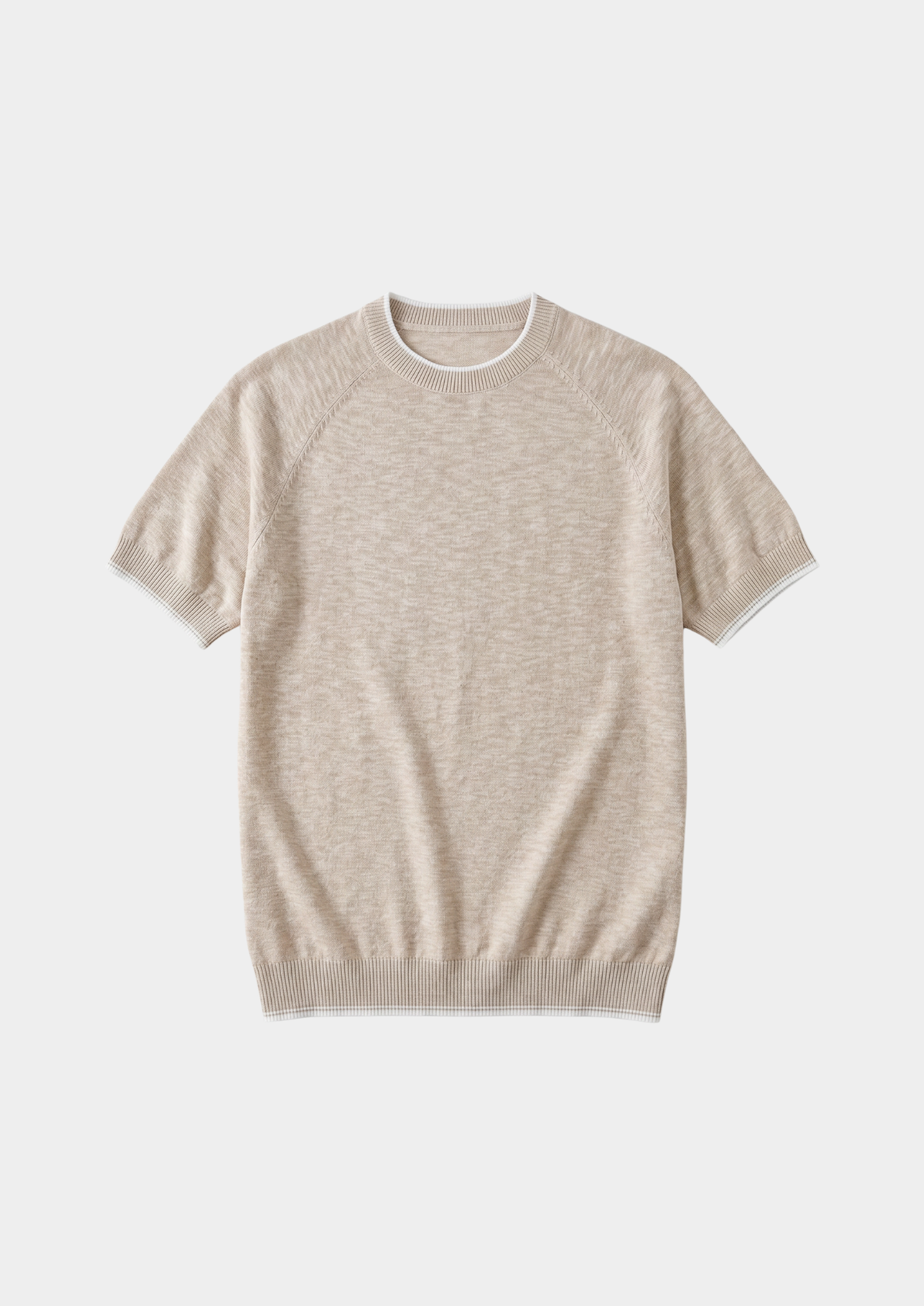 T-Shirt Capri en lin contrasté beige