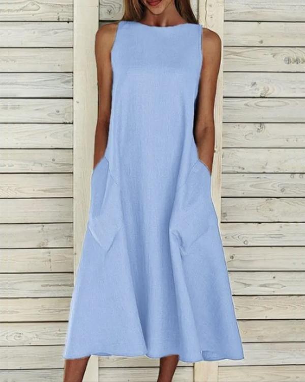 Robe en Coton Ligne A, Grande Poche