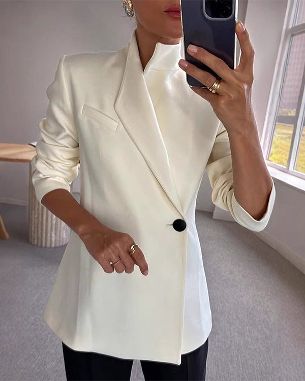 Tailleur Blazer Chic Décontracté, Un Bouton