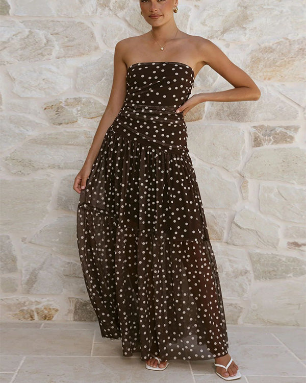 Robe Bustier à Pois