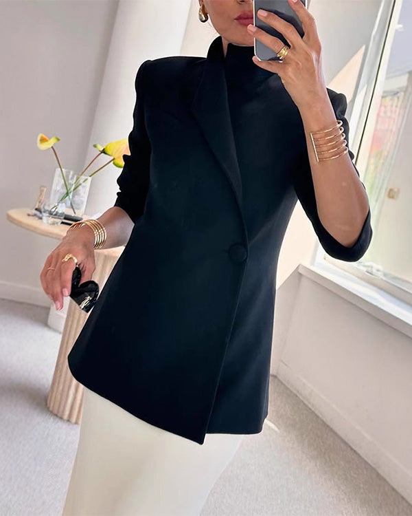 Tailleur Blazer Chic Décontracté, Un Bouton