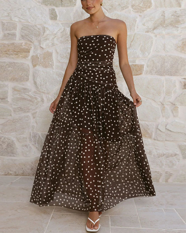 Robe Bustier à Pois