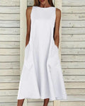 Robe en Coton Ligne A, Grande Poche