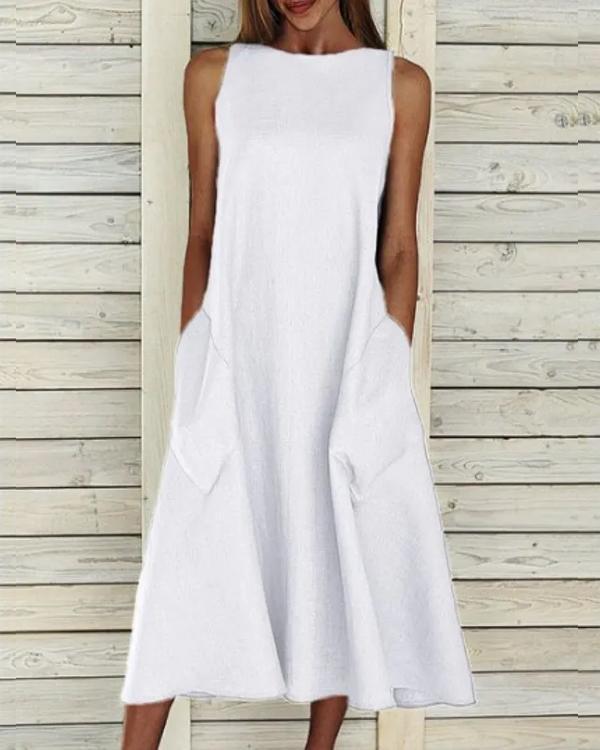 Robe en Coton Ligne A, Grande Poche