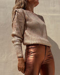 Pull Métallisé, Col Rond, Esprit Paris