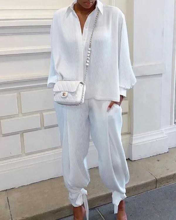 Ensemble Chemise Tendance et Pantalon, 2 Pièces