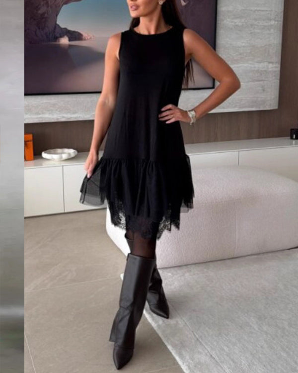 Maillard · Robe en Dentelle et Tulle Sans Manches
