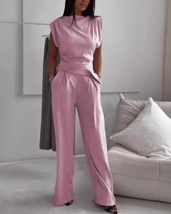 Ensemble Top Asymétrique et Pantalon Large