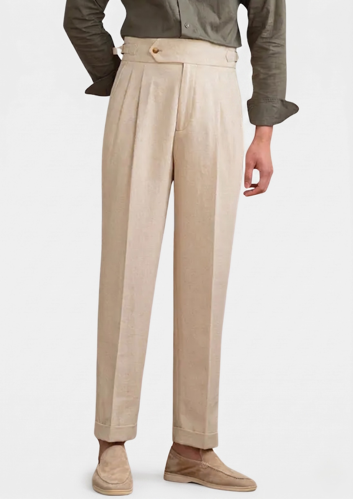 Pantalon côtier à pinces Napoli sable