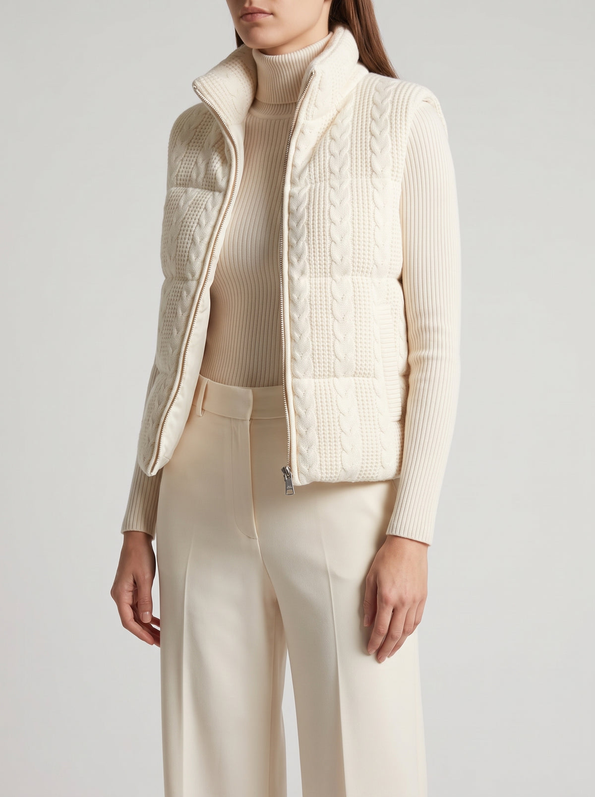 Jayden Sleeveless Knitted Waistcoat - Beige