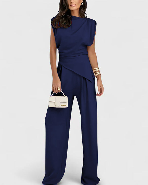 Ensemble Top Asymétrique et Pantalon Large