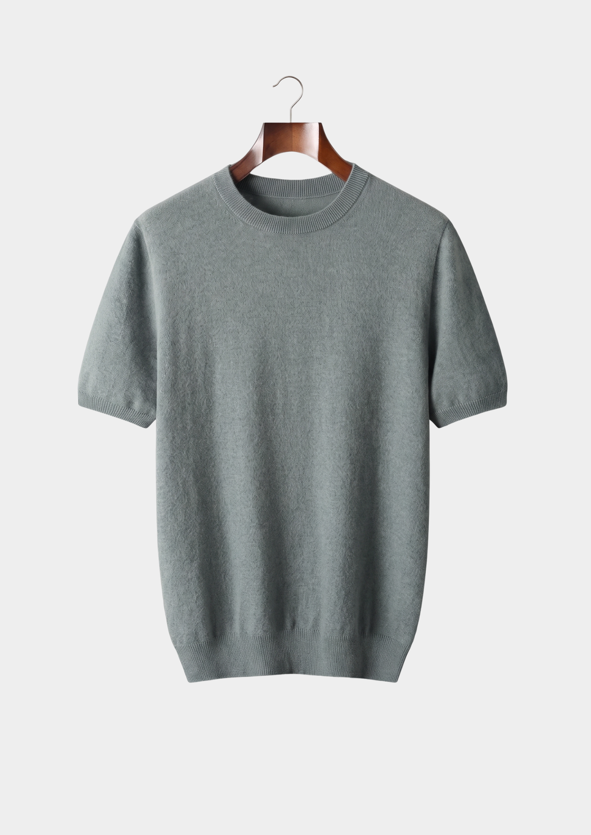 T-Shirt col rond classique en cachemire premium silex ombré