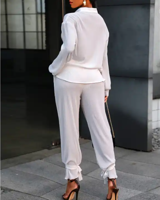 Ensemble Chemise Tendance et Pantalon, 2 Pièces