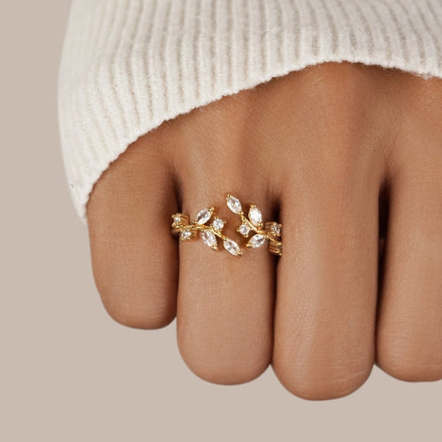 Ring Rebe Kristall 18K Gold