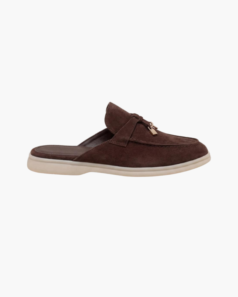 Mule Saint-Tropez en suède marron — vue principale
