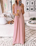 Robe Longue de Soirée, Col Halter