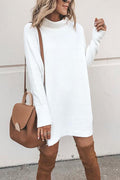 Robe Courte Pull, Blanc Neige