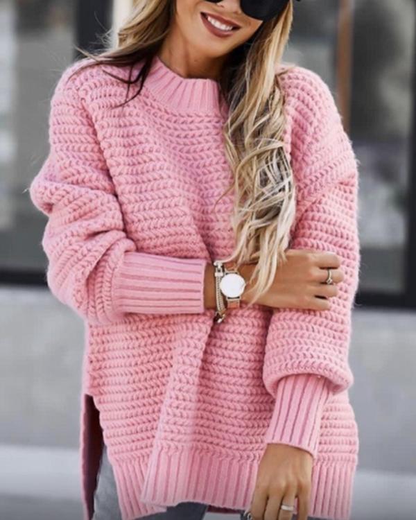 Pull Torsadé Fendu, Coupe Ample