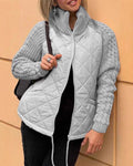 Manteau en Coton à Manches Tricot avec Zip