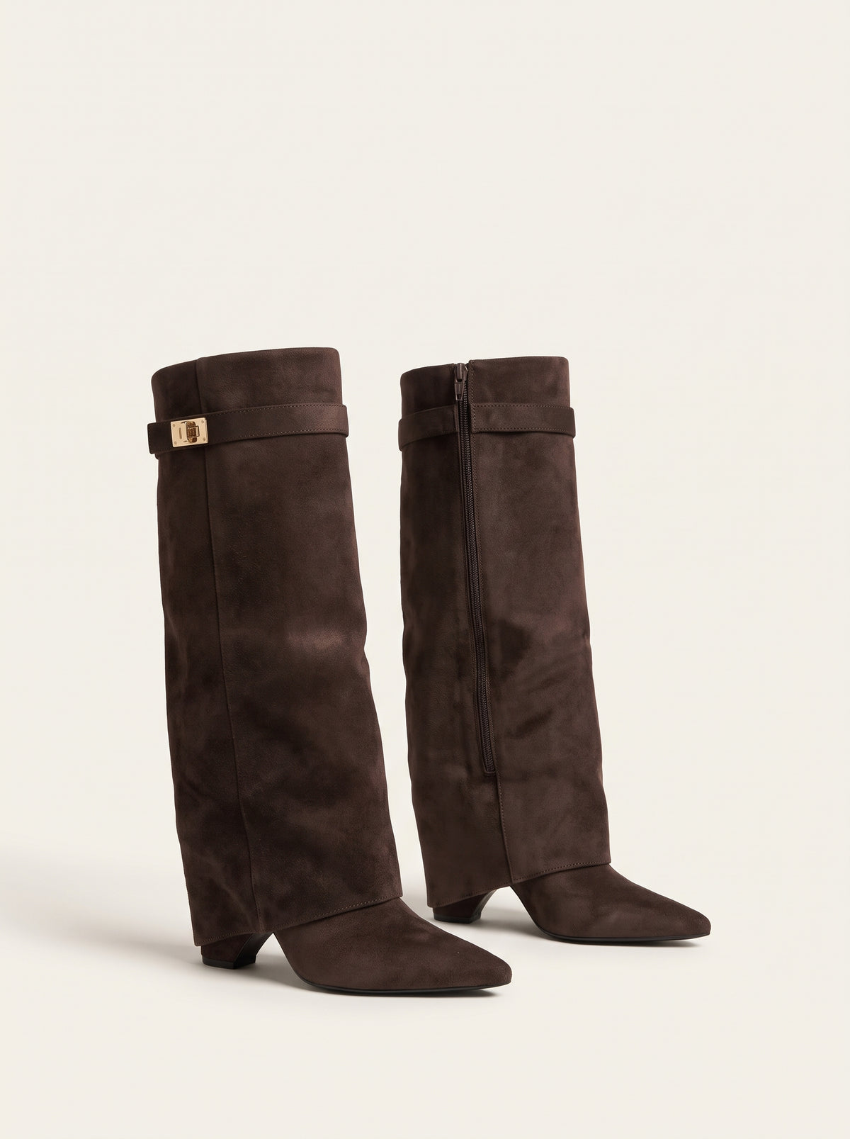 Bottes hautes Kyla en daim - Marron foncé