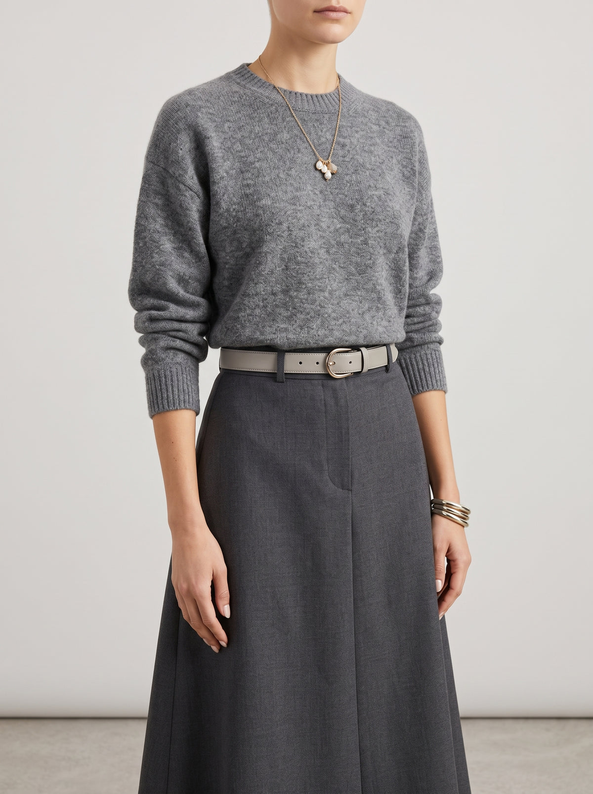 Angela Ribbed Knit Jumper - Grey