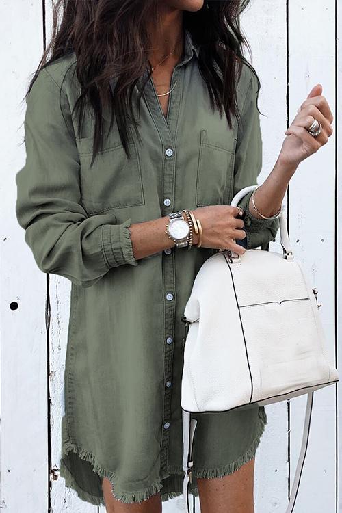 Robe Chemise Pardessus en Denim