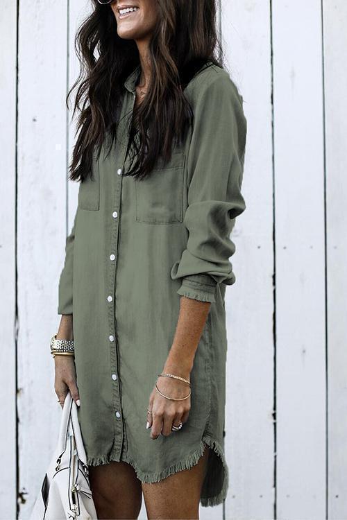 Robe Chemise Pardessus en Denim