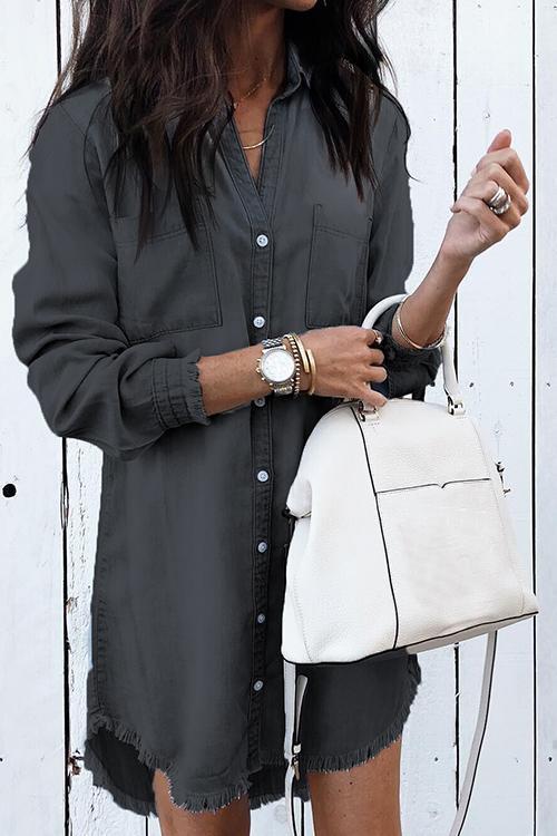 Robe Chemise Pardessus en Denim