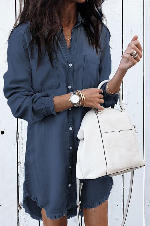 Robe Chemise Pardessus en Denim