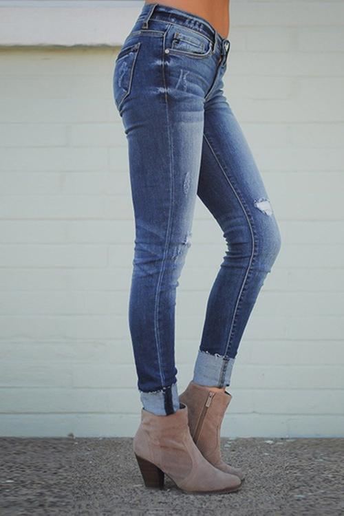 Jean Taille Haute Délavé