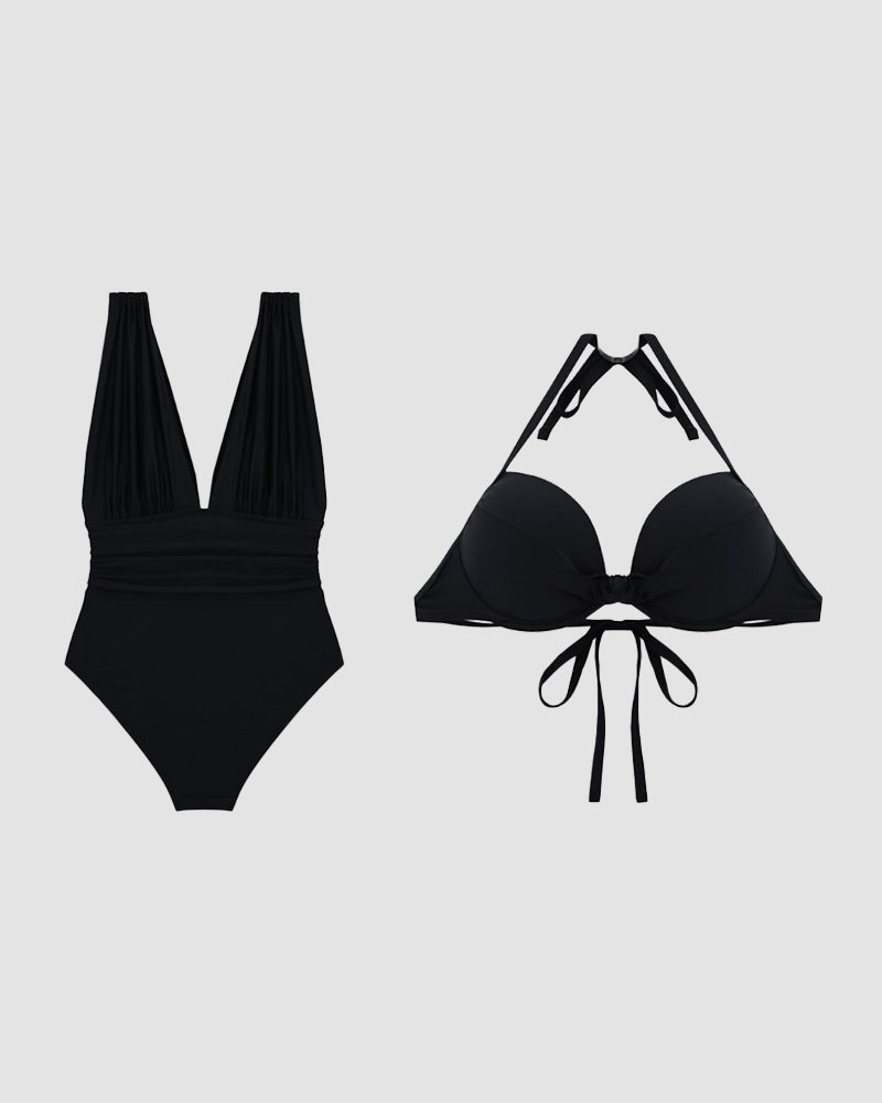 Le Maillot Sculptant Décolleté V qui Affine à l'Instant