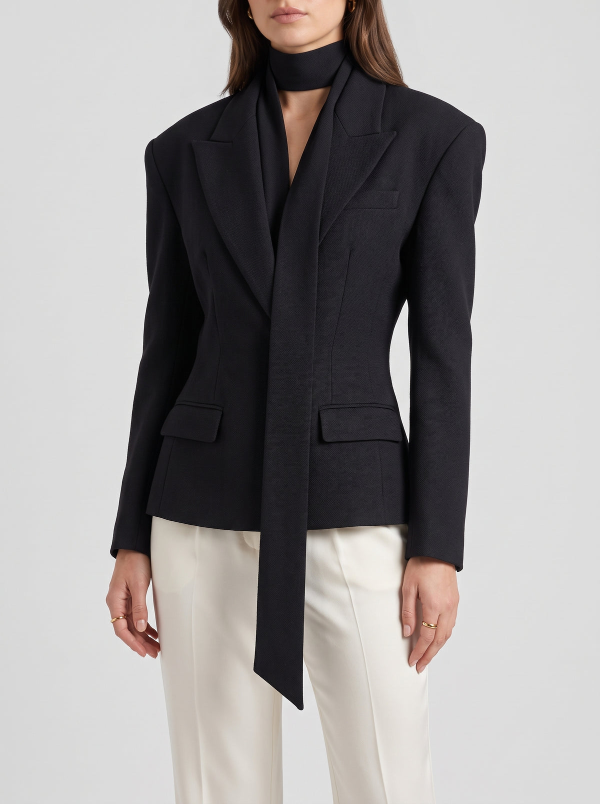 Maxine Shawl Collar Blazer - Black