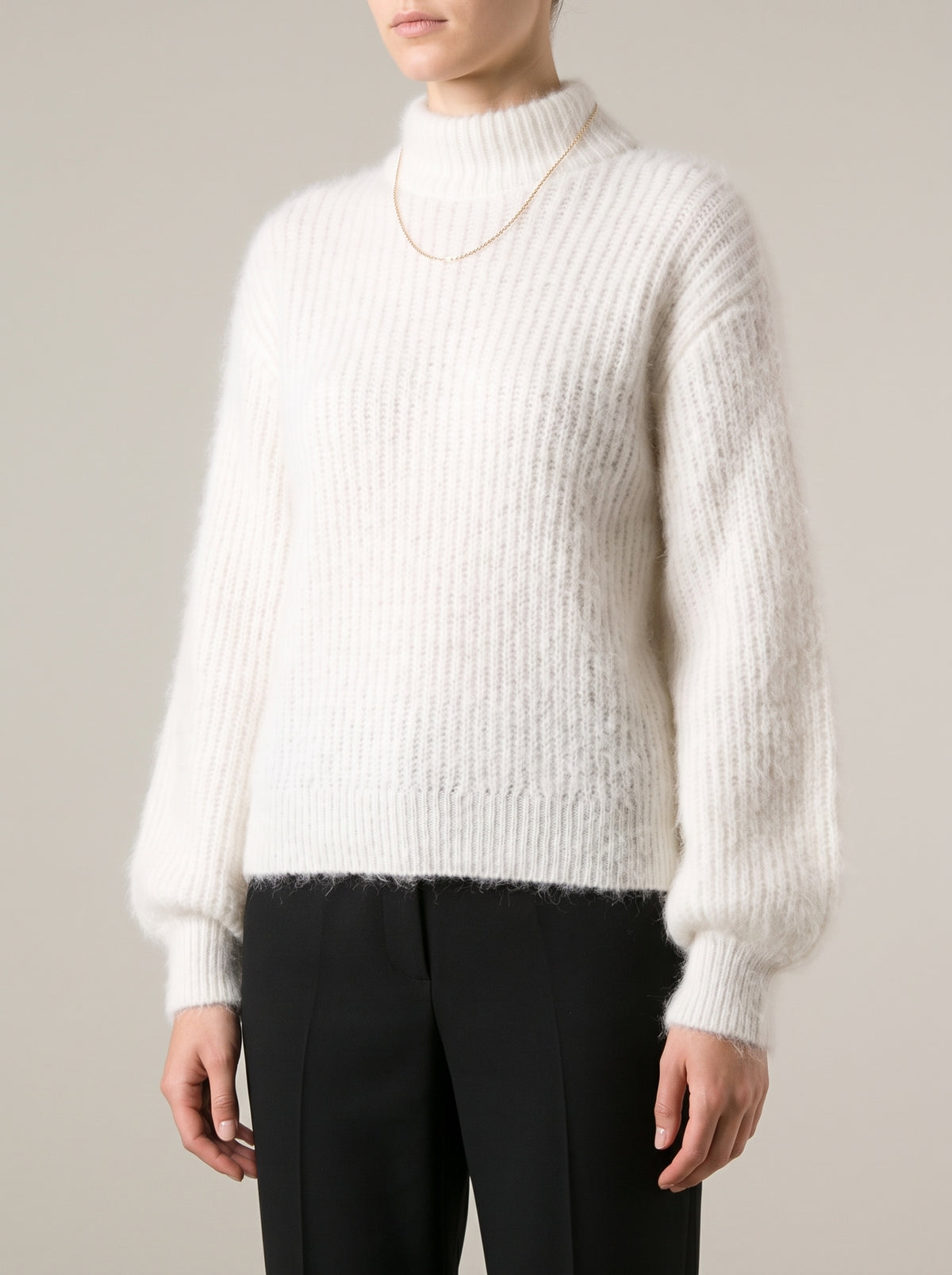 ANAÏS — Oversized Angora Knit Jumper - White