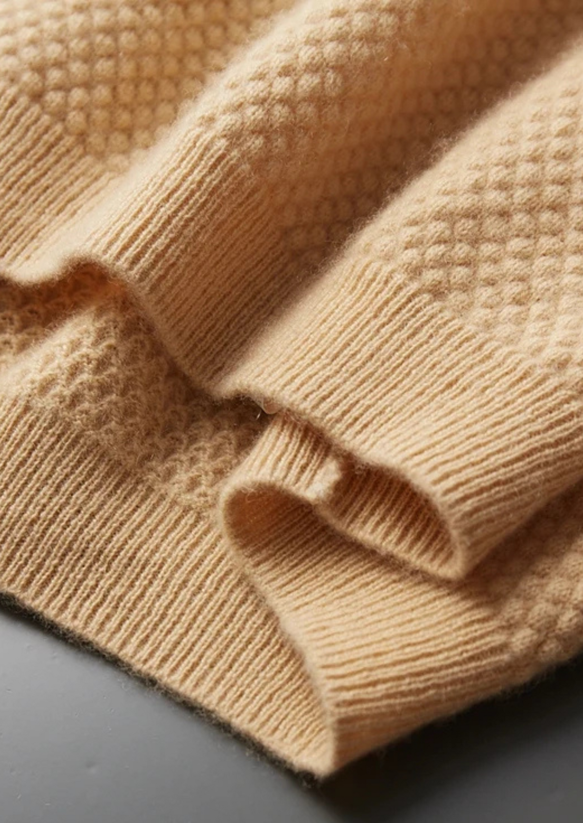 Polo bicolore en cachemire premium moutarde