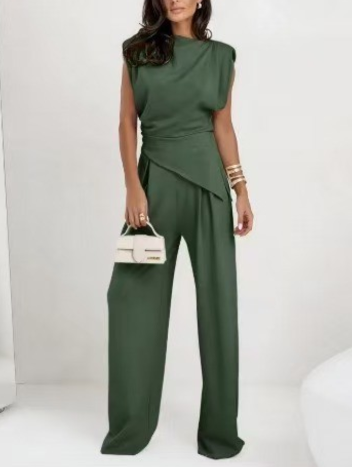 Ensemble Top Asymétrique et Pantalon Large