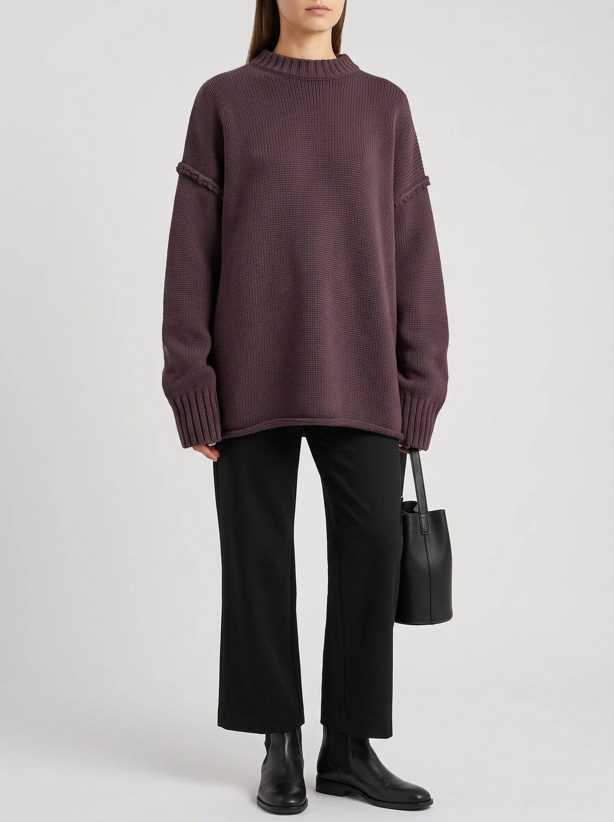 Joyce Oversized Knit Jumper - Dark Brown