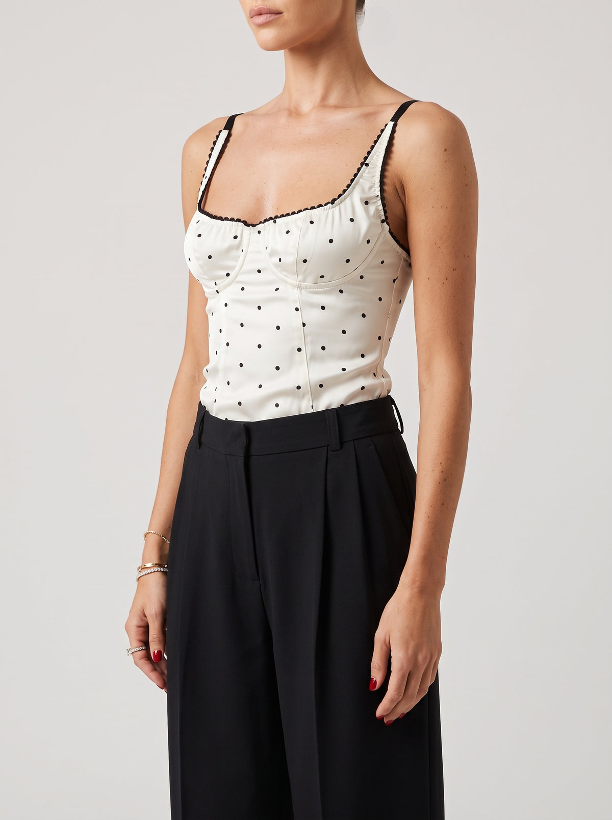 Audrey Polka Dot Cotton Tank Top