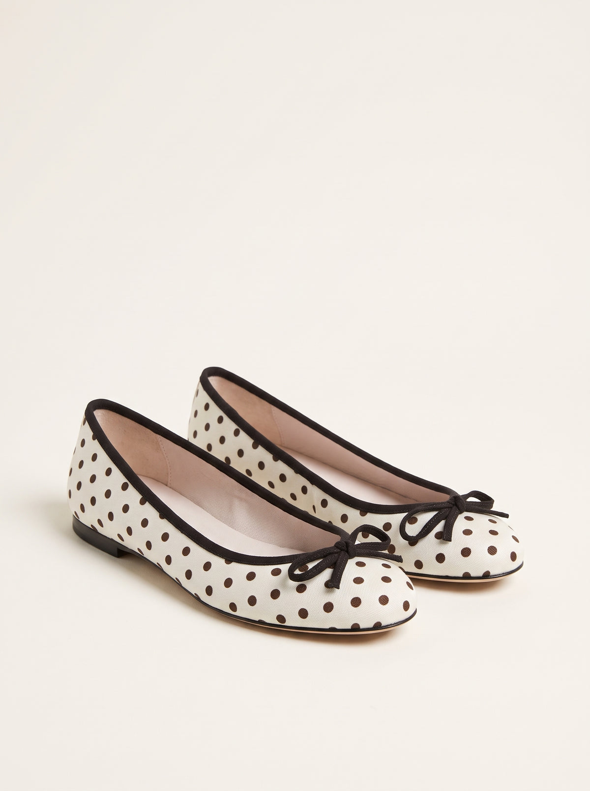 Ballerines Georgette à pois - Blanc